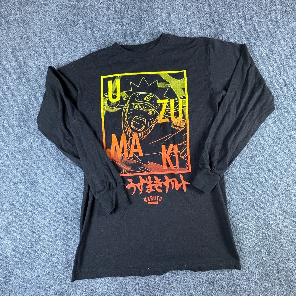 Naruto Shippuden Collection Viz Media Shirt‎ Mens Small Black Uzumaki Graphic